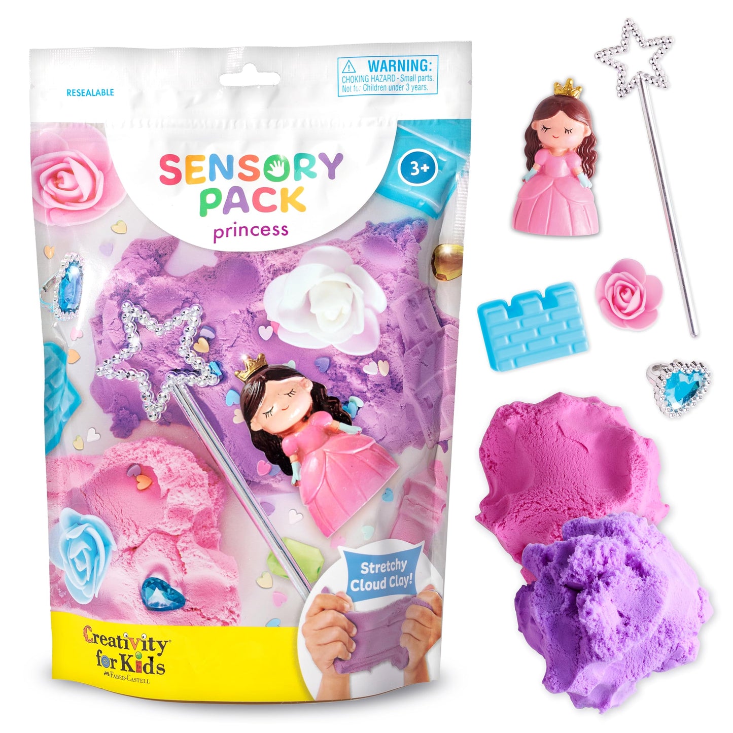 Creativity for Kids Princess Sensory Pack with princess, stretchy cloud clay and magical accessories