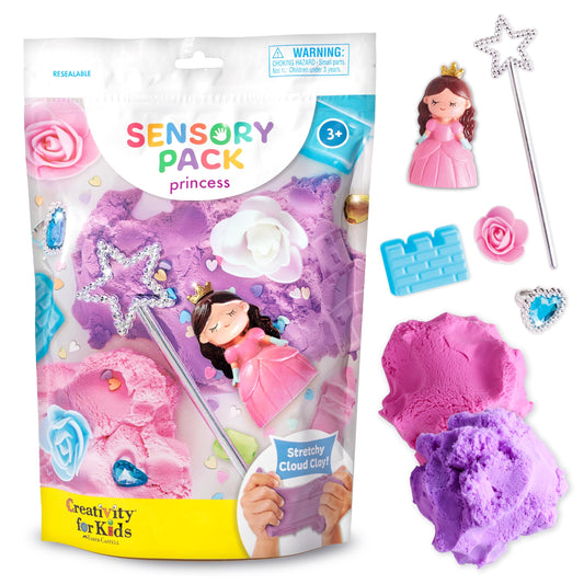 Creativity for Kids Princess Sensory Pack with princess, stretchy cloud clay and magical accessories