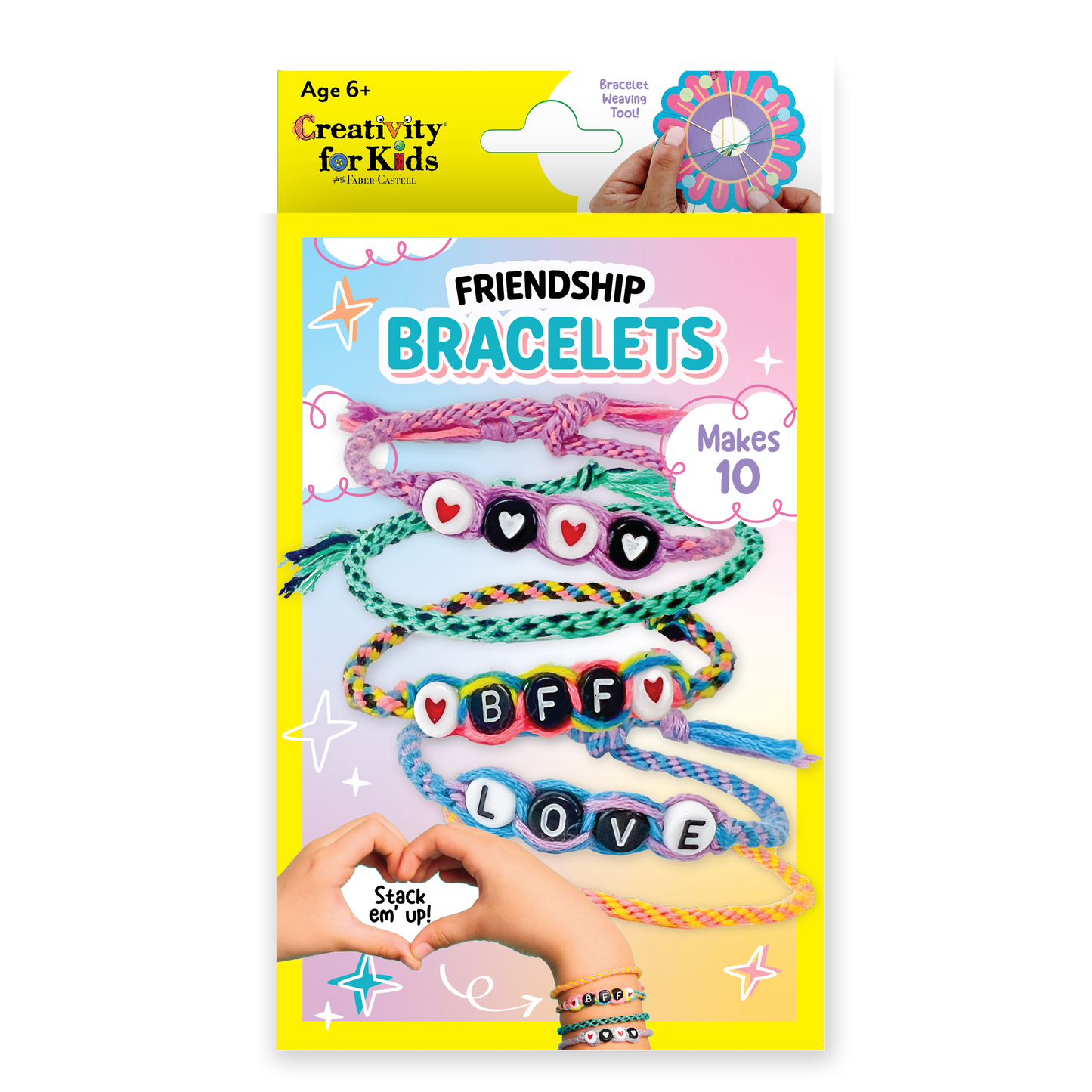 Friendship Bracelets craft kit packaging and compact kit size