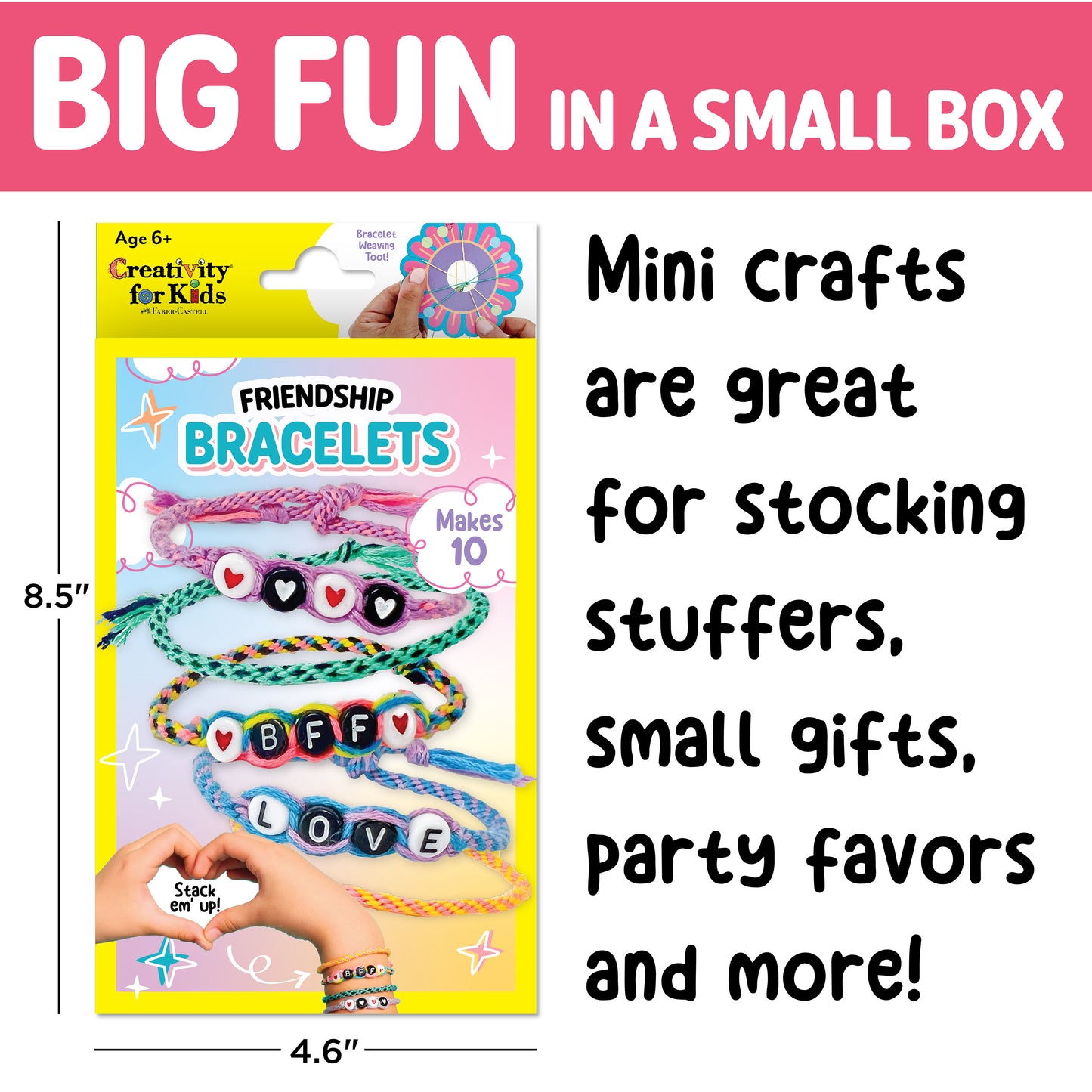 Compact Friendship Bracelets craft kit for creative jewellery making