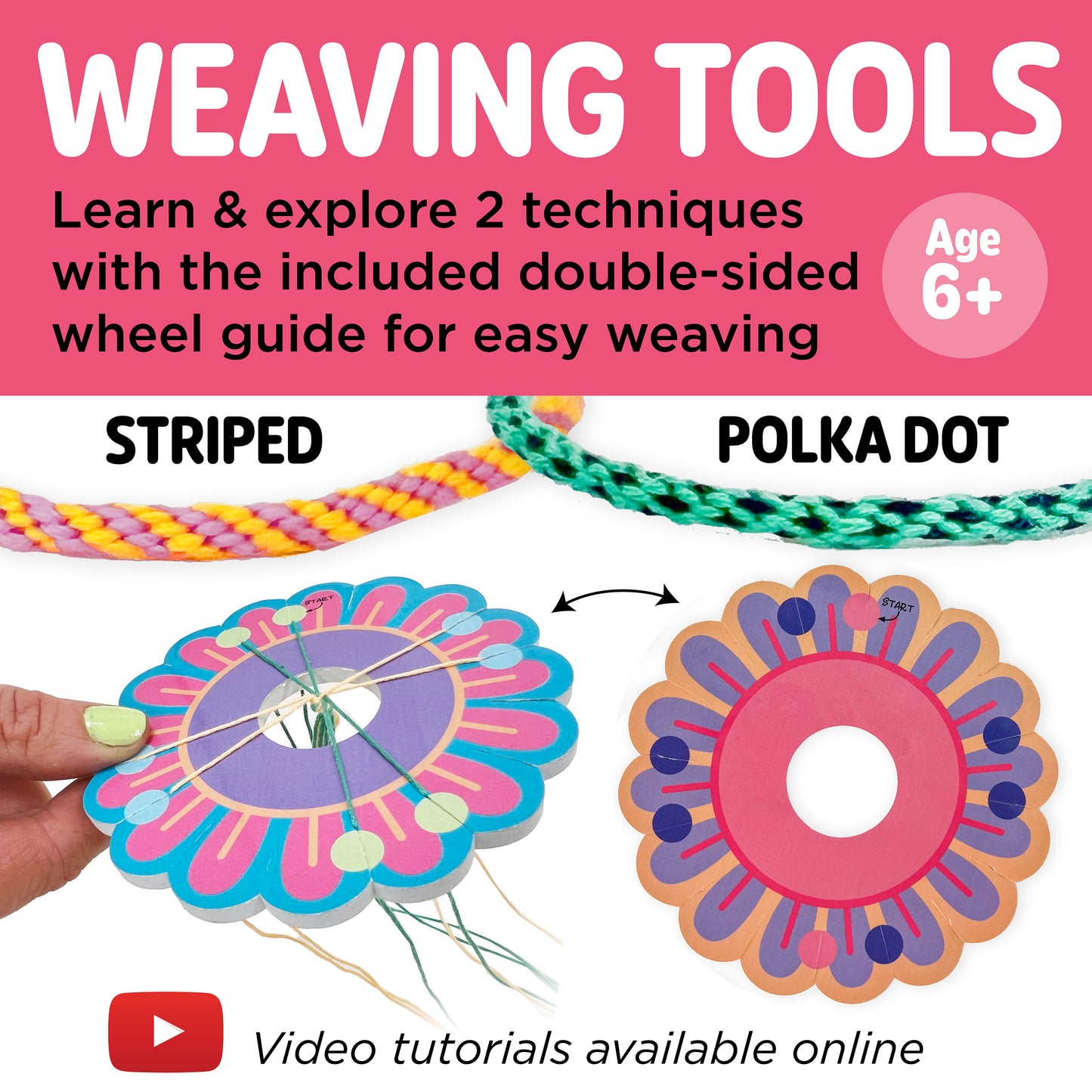 Bracelet weaving tools for learning different friendship bracelet techniques