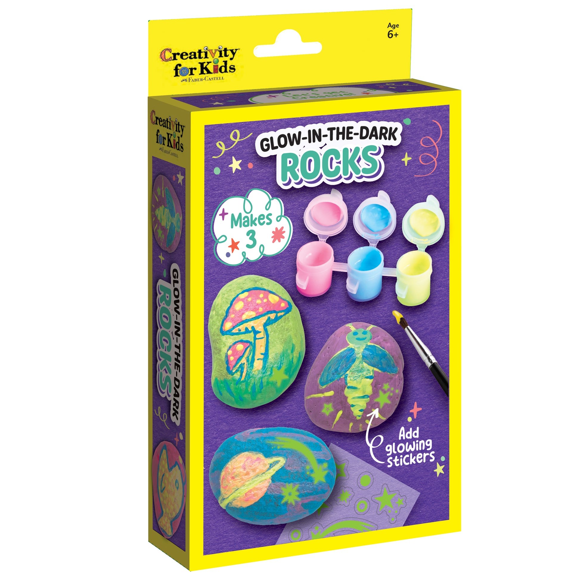 Creativity for Kids Glow in the Dark Rock Painting craft kit with paints, rocks and glow stickers