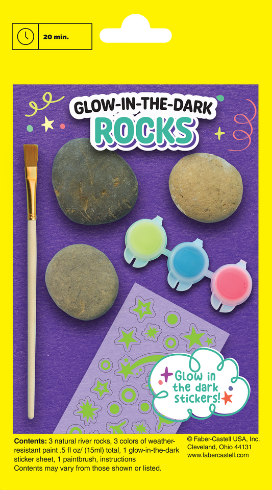 Glow in the Dark Rock Painting kit packaging for kids