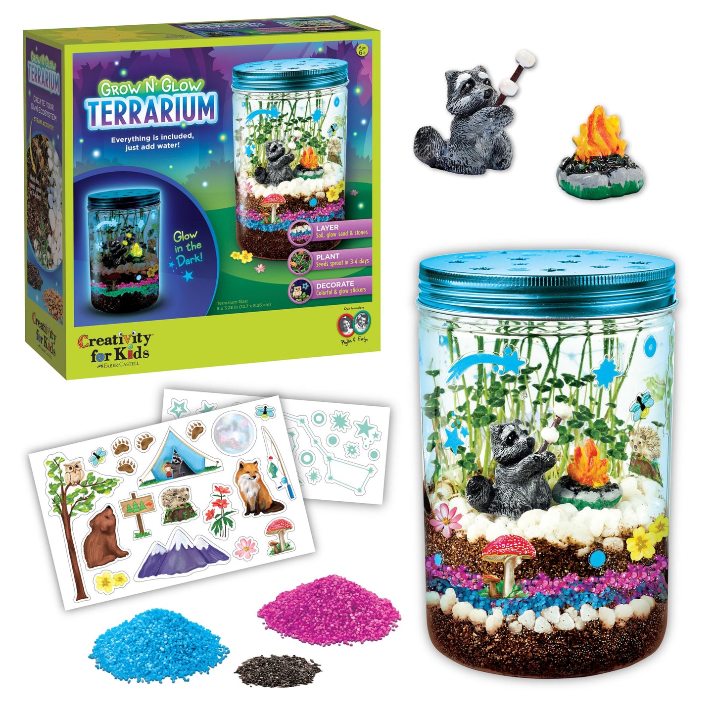 Creativity for Kids Grow 'N' Glow Terrarium complete kids plant growing and science kit