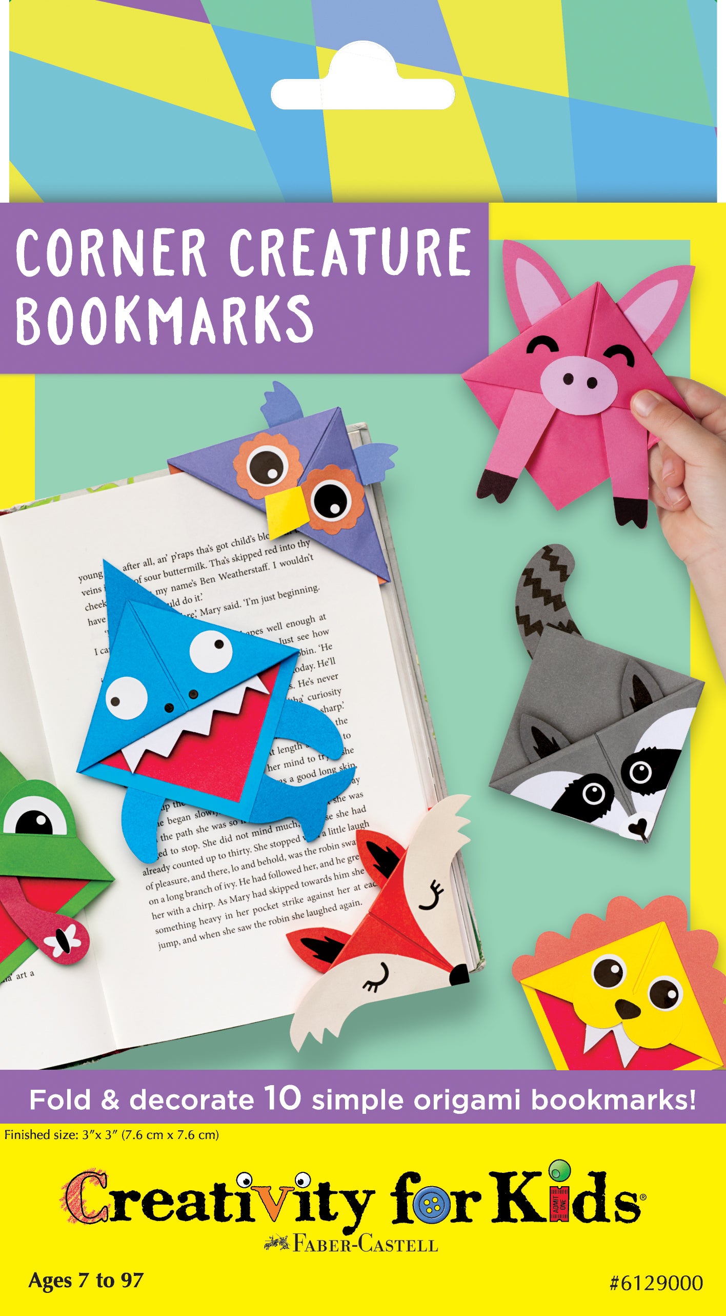 Creativity for Kids Corner Creature Bookmarks craft kit packaging