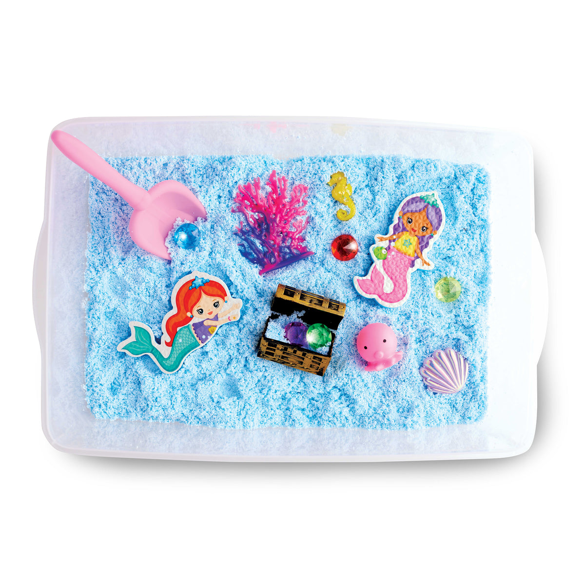 Under-the-sea sensory play with mermaids, treasures and colourful sensory materials