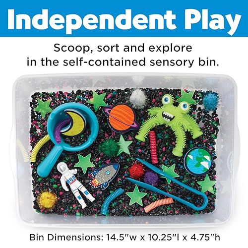 Space Sensory Bin for independent imaginative and sensory play